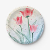 Assiettes En Carton Élégance floue de la Tulipe (Devant)