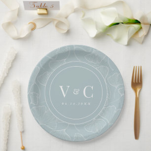 Assiettes En Carton Élégance intemporelle : Plaque en papier Ginkgo Bi