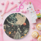 Assiettes En Carton Élégance Lune - Femme avec Lune (3) (Fête)