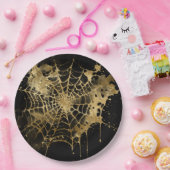 Assiettes En Carton Élégance Spiderweb | Déplaisant Beau Gold Cobweb (Fête)