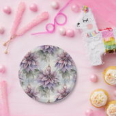 Assiettes En Carton Élégance violette et or (Fête)