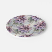 Assiettes En Carton Élégance violette et or (Angle)