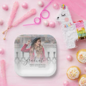 Assiettes En Carton Élégant 2025 Grad Keepsaké Script Graduation Party (Fête)