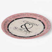 Assiettes En Carton Élégant 37e anniversaire du Mariage Alabaster (Angle)