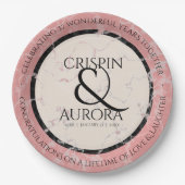 Assiettes En Carton Élégant 37e anniversaire du Mariage Alabaster (Devant)