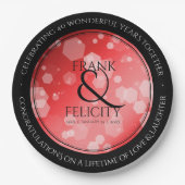 Assiettes En Carton Élégant 40ème 80ème anniversaire de Ruby Mariage (Devant)