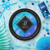 Assiettes En Carton Élégant 41ème anniversaire Mariage de Topaz Bleu (Fête)