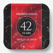 Assiettes En Carton Élégant 42e anniversaire du Mariage Jasper (Recto)