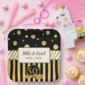 Assiettes En Carton Élégant 50e anniversaire de Mariage (Fête)