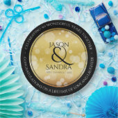 Assiettes En Carton Élégant 50e anniversaire de Mariage d'or (Fête)