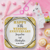 Assiettes En Carton Élégant 50e anniversaire de Mariage d'or (Fête)