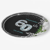Assiettes En Carton Élégant 60e anniversaire de Mariage de diamant (Angle)