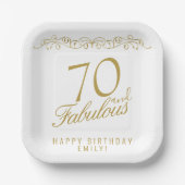 Assiettes En Carton Elégant 70 et Fabuleux 70e anniversaire (Recto)