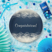 Assiettes En Carton Elégant Abstrait dentelle et perles Félicitations (Fête)