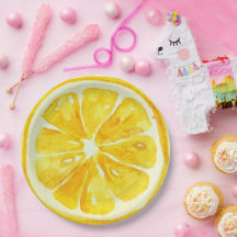 Élégant agrumes aquarelle fête d'anniversaire jaun