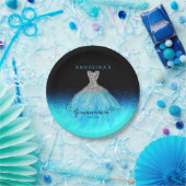 Assiettes En Carton Elégant Aqua Espagne Gown Quinceañera Plaques papi (Fête)