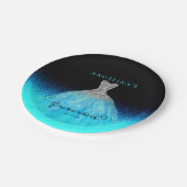 Assiettes En Carton Elégant Aqua Espagne Gown Quinceañera Plaques papi (Angle)