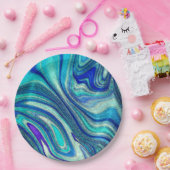 Assiettes En Carton Elégant Aquamarine Paua Rainbow Shell inspiré (Fête)