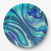 Assiettes En Carton Elégant Aquamarine Paua Rainbow Shell inspiré (Devant)