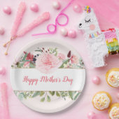Assiettes En Carton Elégant Aquarelle Fleurs Mères Jour Papier Plaque (Fête)