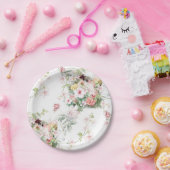 Assiettes En Carton Élégant aquarelle formelle florale (Fête)