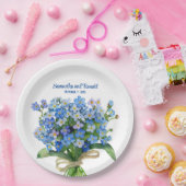 Assiettes En Carton Elégant aquarelle Oubliez-moi pas Mariage (Fête)