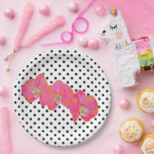 Assiettes En Carton Elégant Aquarelle rose Orchidées | pois (Fête)