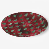 Assiettes En Carton Élégant arbre vert Noël (Angle)