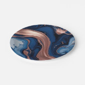 Assiettes En Carton Elégant art fluide avec cuivre et perruques bleues (Angle)