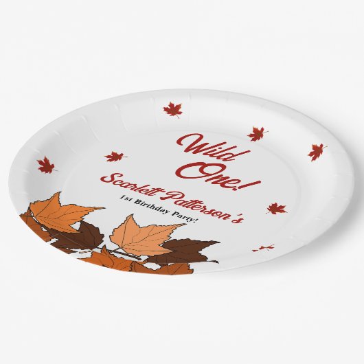 Assiettes En Carton Élégant automne laisse sauvage un automne 1er anni (Angle)