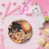 Assiettes En Carton Elégant automne moisson personnalisée élégant (Fête)