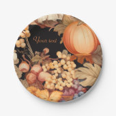 Assiettes En Carton Elégant automne moisson personnalisée élégant (Devant)