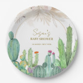 Assiettes En Carton Elégant Baby shower Boho Western Cactus Arch (Devant)