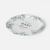 Assiettes En Carton Elégant Baby shower botanique de fleurs de coton (Angle)