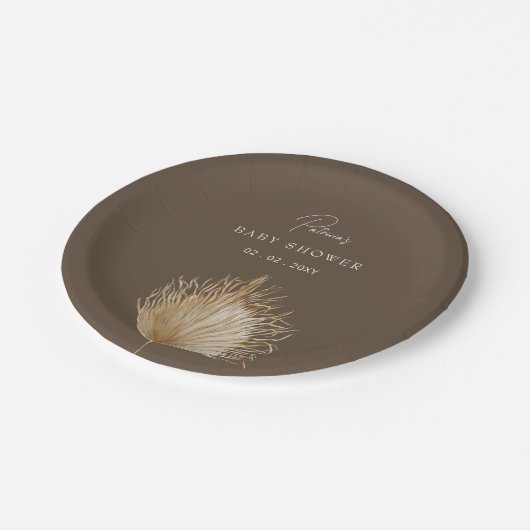 Assiettes En Carton Élégant Baby shower botanique rustique (Angle)