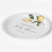 Assiettes En Carton Elégant baby shower citron aquarelle (Angle)
