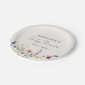 Assiettes En Carton Elégant Baby shower de crème pâté Fleur sauvage (Angle)