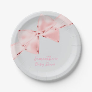 Assiettes En Carton Élégant Baby shower de fille de la cabote rose 17,