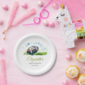 Assiettes En Carton Elégant Baby shower de football aquarelle (Fête)