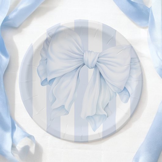 Assiettes En Carton Élégant Baby shower de garçon de la cou bleue