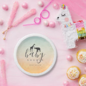 Assiettes En Carton Elégant Baby shower Eléphant Giraffe (Fête)