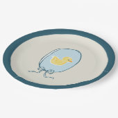 Assiettes En Carton Élégant Baby shower en caoutchouc bleu Turquoise (Angle)