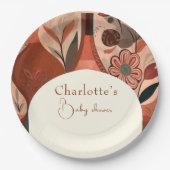 Assiettes En Carton Élégant baby shower en terre cuite (Devant)