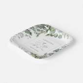 Assiettes En Carton Elégant Baby shower Eucalyptus verdoyant (Angulaire)