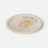 Assiettes En Carton Elegant Baby Shower Invitation with Family Name (Angle)