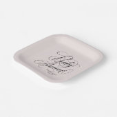 Assiettes En Carton Élégant baby shower personnalisé rose vif (Angulaire)