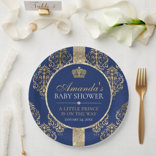 Assiettes En Carton Élégant Baby shower Royal Prince (Mariage)