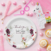 ASSIETTES EN CARTON ÉLÉGANT BABY SHOWER VERT, ORANGE, ROUGE & VIN (Fête)