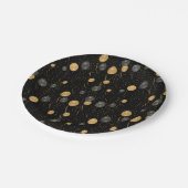 Assiettes En Carton Élégant Ballons Noir & Or (Angle)