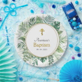 Assiettes En Carton Élégant baptême chrétien orthodoxe Feuille (Fête)